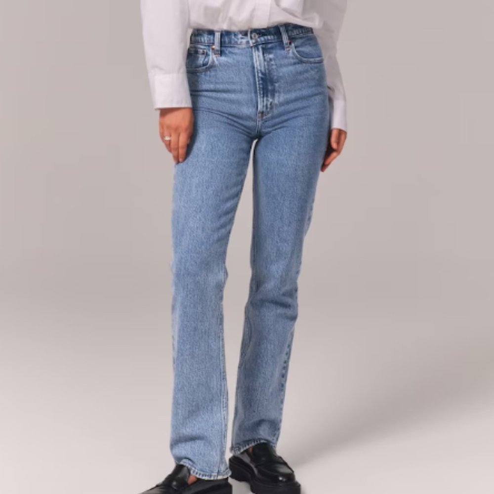 Abercrombie & Fitch Women's High Rise Jeans - Light Blue